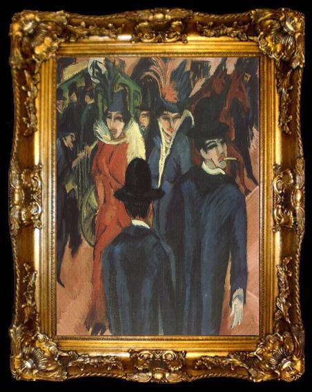 framed  Ernst Ludwig Kirchner Gatuscen from Berlin, ta009-2